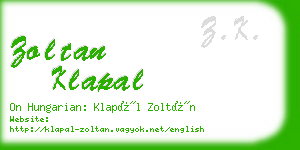 zoltan klapal business card